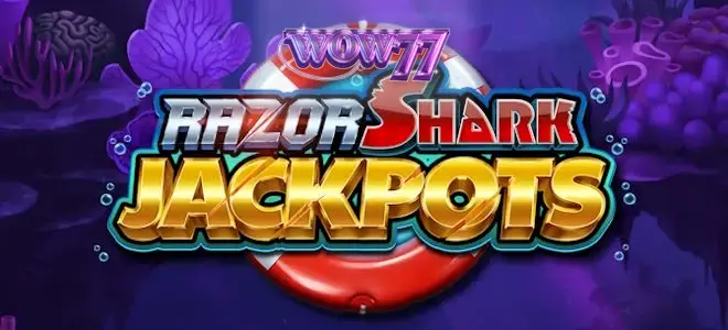 Visual subaquático do slot Razor Shark Jackpots com elementos marinhos